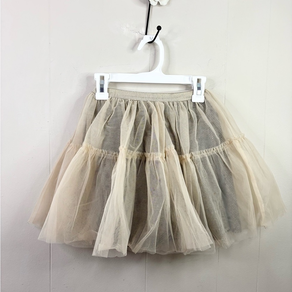 Zhoe & Tobiah Tan Tulle Pull On Skirt Girls Size 4